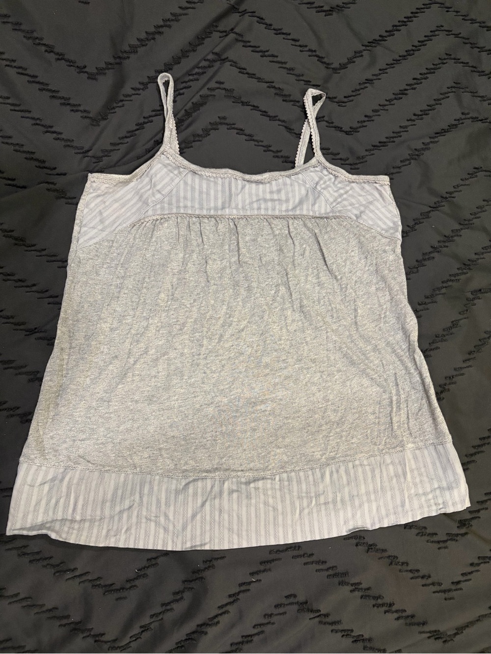 Mossimo Supply Co. Light Gray Striped Trim Camisole